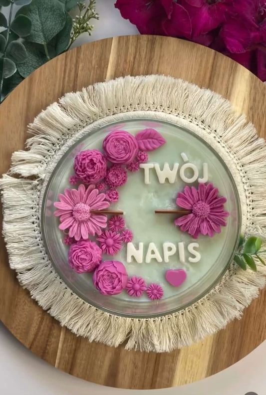 Duża świeca z napisem