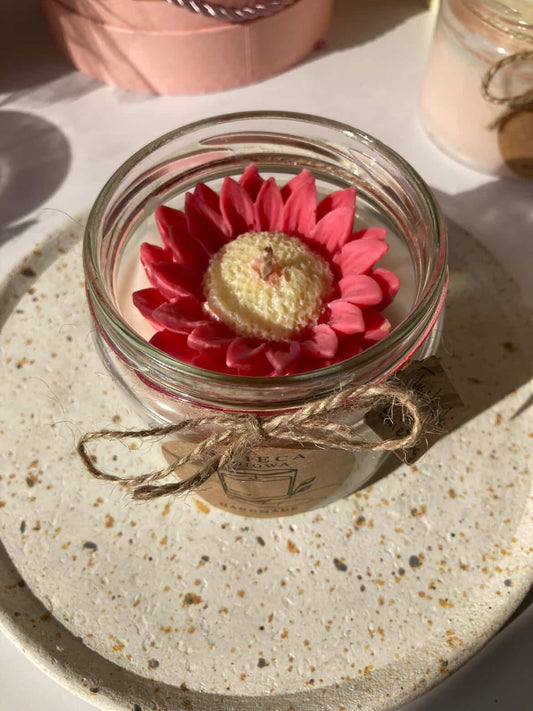 Świeca sojowa ze słonecznikiem