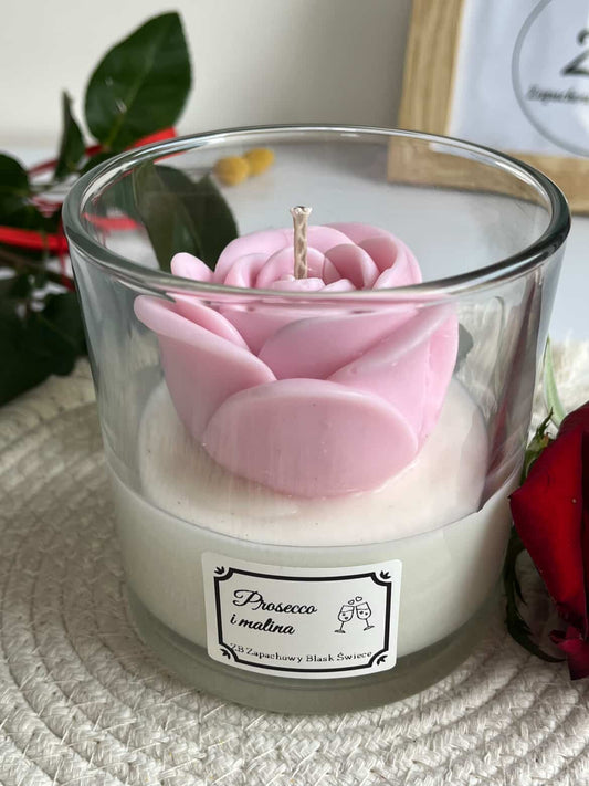 Świeca sojowa z różą