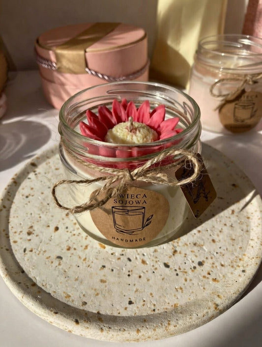 Świeca sojowa ze słonecznikiem